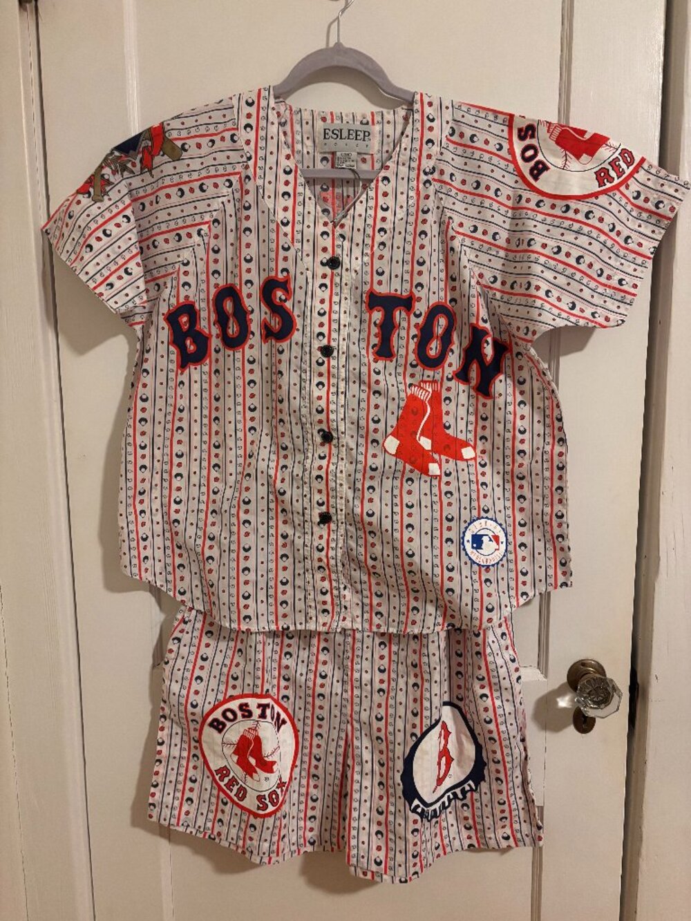 Vintage Esleep Boston Red Sox Pajamas 2-Piece Set